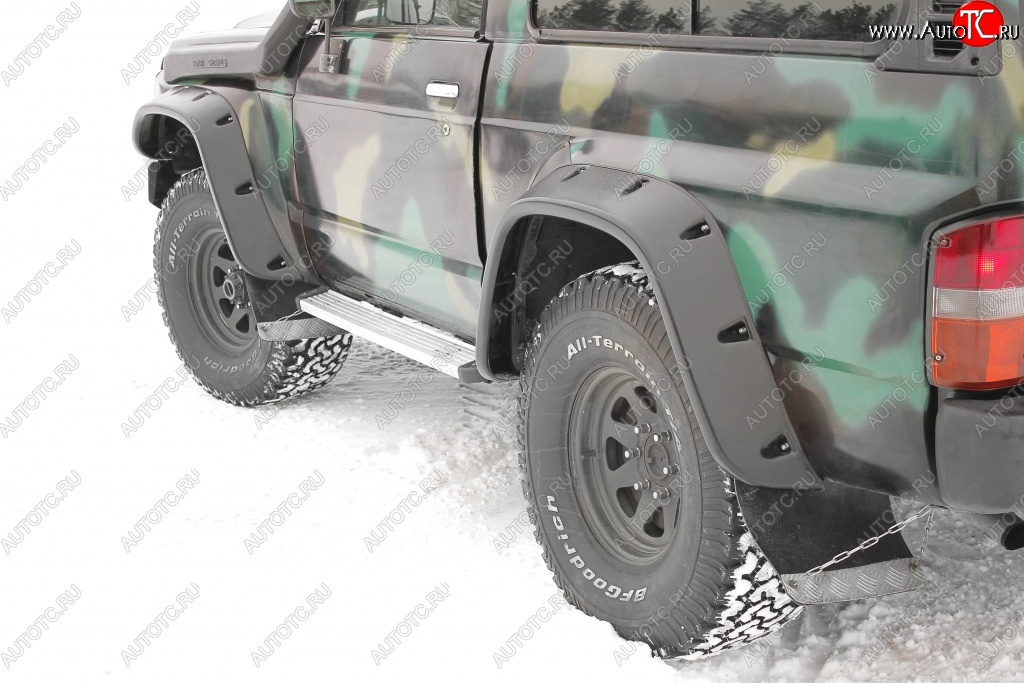 27 989 р. Расширители арок RA (комплект, 10 см) Nissan Patrol 4 Y60 (1987-1997) (Поверхность шагрень)  с доставкой в г. Керчь