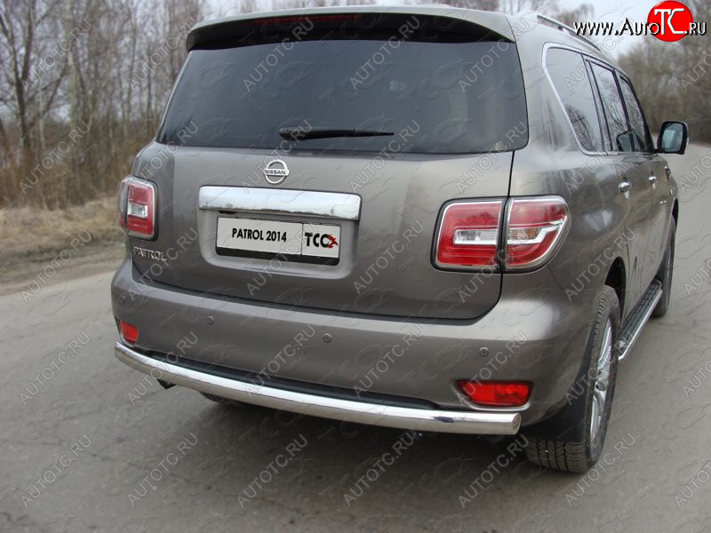 26 999 р. Защита заднего бампера (овальная) ТСС (нержавейка d75х42 мм) Nissan Patrol 6 Y62 рестайлинг (2014-2017)  с доставкой в г. Керчь