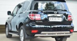 17 999 р. Защита заднего бампера (2 трубы Ø76х42 мм, нержавейка) Russtal Nissan Patrol 6 Y62 рестайлинг (2014-2017)  с доставкой в г. Керчь. Увеличить фотографию 4