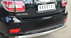 15 249 р. Защита заднего бампера (Ø76 мм, нержавейка) SLITKOFF Nissan Patrol 6 Y62 рестайлинг (2014-2017)  с доставкой в г. Керчь. Увеличить фотографию 2