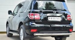 15 249 р. Защита заднего бампера (Ø76 мм, нержавейка) SLITKOFF Nissan Patrol 6 Y62 рестайлинг (2014-2017)  с доставкой в г. Керчь. Увеличить фотографию 4