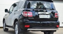 11 599 р. Защита заднего бампера (Ø75x42 мм, нержавейка) Russtal Nissan Patrol 6 Y62 рестайлинг (2014-2017)  с доставкой в г. Керчь. Увеличить фотографию 4