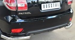 11 999 р. Защита заднего бампера (Ø76 мм уголки, нержавейка) SLITKOFF Nissan Patrol 6 Y62 рестайлинг (2014-2017)  с доставкой в г. Керчь. Увеличить фотографию 2