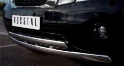 17 999 р. Защита переднего бампера (2 трубыØ75х42 мм, нержавейка) Russtal Nissan Patrol 6 Y62 дорестайлинг (2010-2014)  с доставкой в г. Керчь. Увеличить фотографию 3