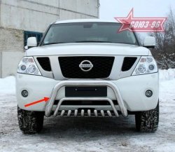 Защита переднего бампера Souz-96 (d76) Nissan Patrol 6 Y62 дорестайлинг (2010-2014)