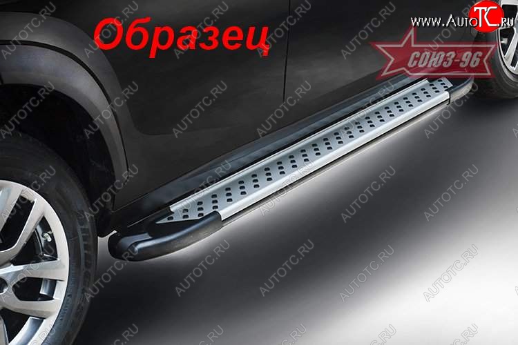 9 494 р. Пороги из алюминиевого профиля Souz-96 Nissan Patrol 6 Y62 дорестайлинг (2010-2014)  с доставкой в г. Керчь