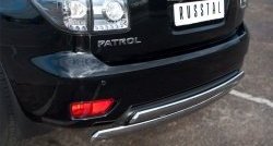 17 999 р. Защита заднего бампера (2 трубы Ø76х42 мм, нержавейка) Russtal Nissan Patrol 6 Y62 дорестайлинг (2010-2014)  с доставкой в г. Керчь. Увеличить фотографию 2