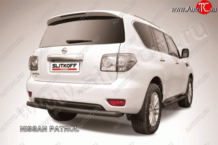 15 999 р. Защита задняя Slitkoff Nissan Patrol 6 Y62 дорестайлинг (2010-2014) (Цвет: серебристый)  с доставкой в г. Керчь