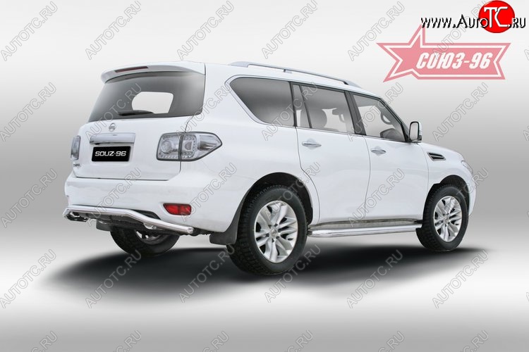 15 254 р. Защита заднего бампера Souz-96 (d60) Nissan Patrol 6 Y62 дорестайлинг (2010-2014)  с доставкой в г. Керчь