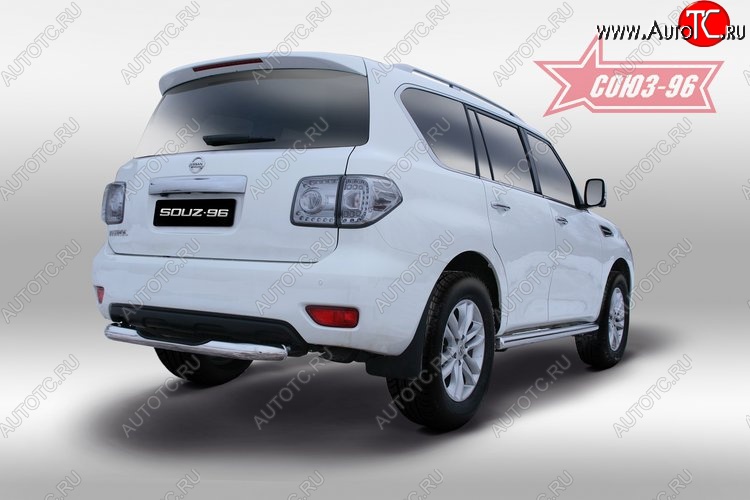 15 929 р. Защита заднего бампера с проступью Souz-96 (d76) Nissan Patrol 6 Y62 дорестайлинг (2010-2014)  с доставкой в г. Керчь