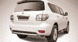 Защита заднего бампера из короткой трубы диаметром 76 мм Slitkoff Nissan Patrol  6 (2010-2014) Y62 дорестайлинг