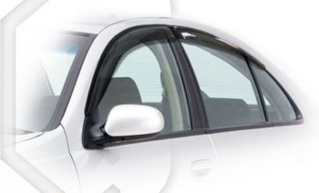 Дефлектора окон CA-Plastic Nissan Primera седан P11 дорестайлинг (1995-2000) (Classic полупрозрачный, Без хром.молдинга)
