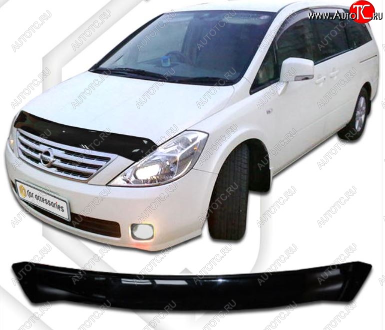 1 999 р. Дефлектор капота CA-Plastic Nissan Presage (2003-2009) (Classic черный, Без надписи)  с доставкой в г. Керчь