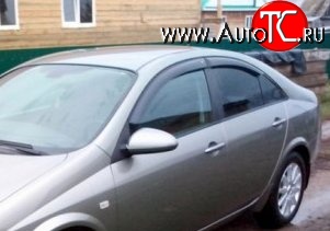 1 059 р. Комплект дефлекторов окон (ветровиков) Russtal Nissan Primera 3 седан P12 (2001-2008)  с доставкой в г. Керчь