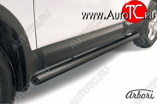 6 569 р. Защита штатных порогов Arbori (черная, d76 mm). Nissan Qashqai 1 дорестайлинг (2007-2010)  с доставкой в г. Керчь