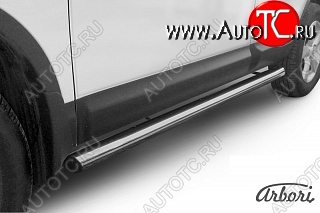 12 509 р. Защита штатных порогов Arbori (нержавейка, d76 mm). Nissan Qashqai 1 дорестайлинг (2007-2010)  с доставкой в г. Керчь
