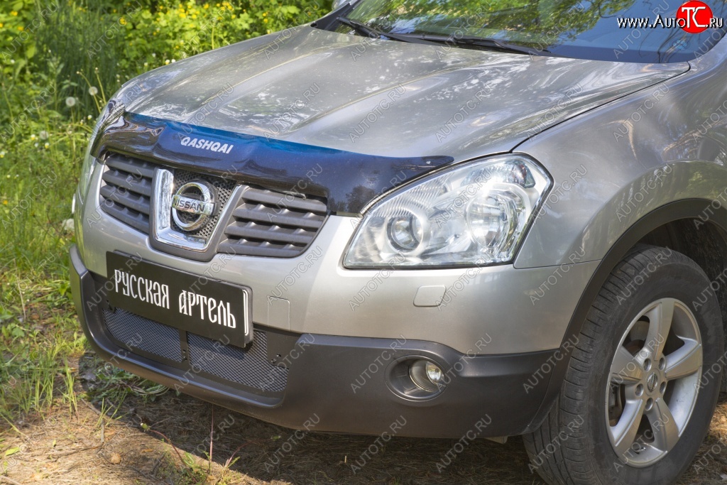 2 069 р. Защитная сетка решетки переднего бампера РА  Nissan Qashqai  1 (2007-2010) дорестайлинг  с доставкой в г. Керчь