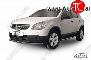 7 919 р. Защита переднего бампера Arbori (нержавейка, 1 труба d57 mm). Nissan Qashqai 1 дорестайлинг (2007-2010)  с доставкой в г. Керчь