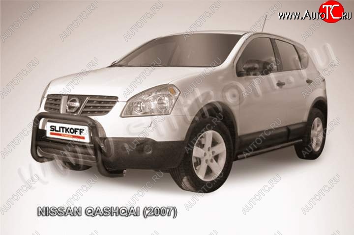 16 899 р. Кенгурятник d57 низкий  Nissan Qashqai  1 (2007-2010) дорестайлинг (Цвет: серебристый)  с доставкой в г. Керчь