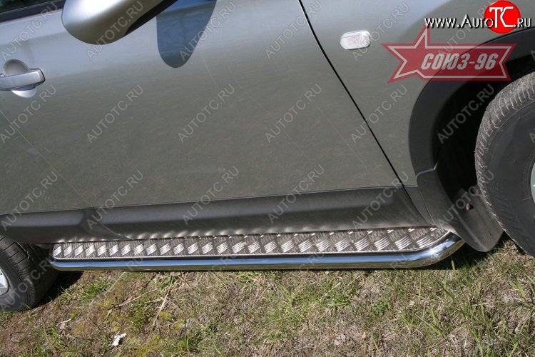 13 274 р. Защита порогов с листом Souz-96 (d42). Nissan Qashqai 1 дорестайлинг (2007-2010)  с доставкой в г. Керчь