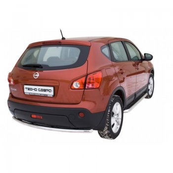 Защита заднего бампера ТехноСфера (Техно Сфера) (нержавейка, d51 mm) Nissan Qashqai  1 (2007-2013) дорестайлинг, J10 рестайлинг