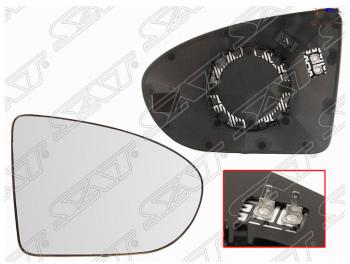 Правое полотно зеркала SAT (сферическое, с обогревом) Nissan Qashqai 1 J10 рестайлинг (2010-2013)