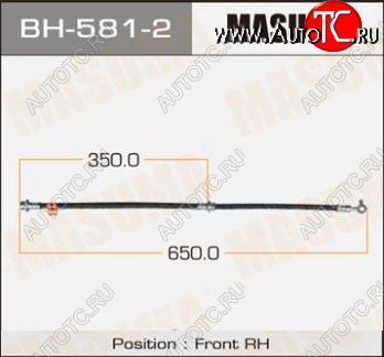 1 599 р. Правый передний тормозной шланг MASUMA Nissan Qashqai 1 J10 рестайлинг (2010-2013)  с доставкой в г. Керчь