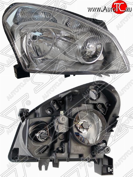 5 299 р. Правая фара передняя SAT (с электрокорректором)  Nissan Qashqai  1 (2007-2010) дорестайлинг  с доставкой в г. Керчь