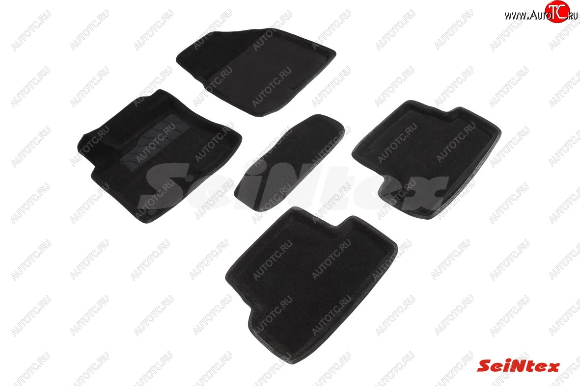 5 449 р. Комплект 3D ковриков в салон (ворсовые / чёрные) Seintex  Nissan Qashqai  1 (2007-2013) дорестайлинг, J10 рестайлинг  с доставкой в г. Керчь