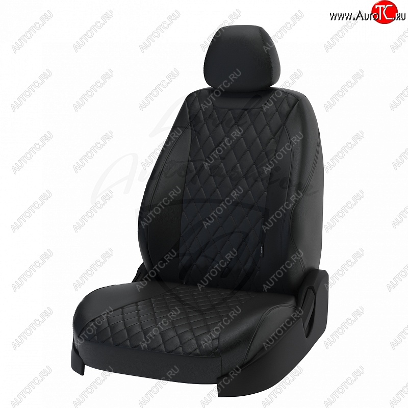 19 649 р. Чехлы для сидений Lord Autofashion Байрон (экокожа)  Nissan Qashqai  1 (2007-2013) дорестайлинг, J10 рестайлинг (Чёрный, вставка чёрная, строчка чёрная)  с доставкой в г. Керчь