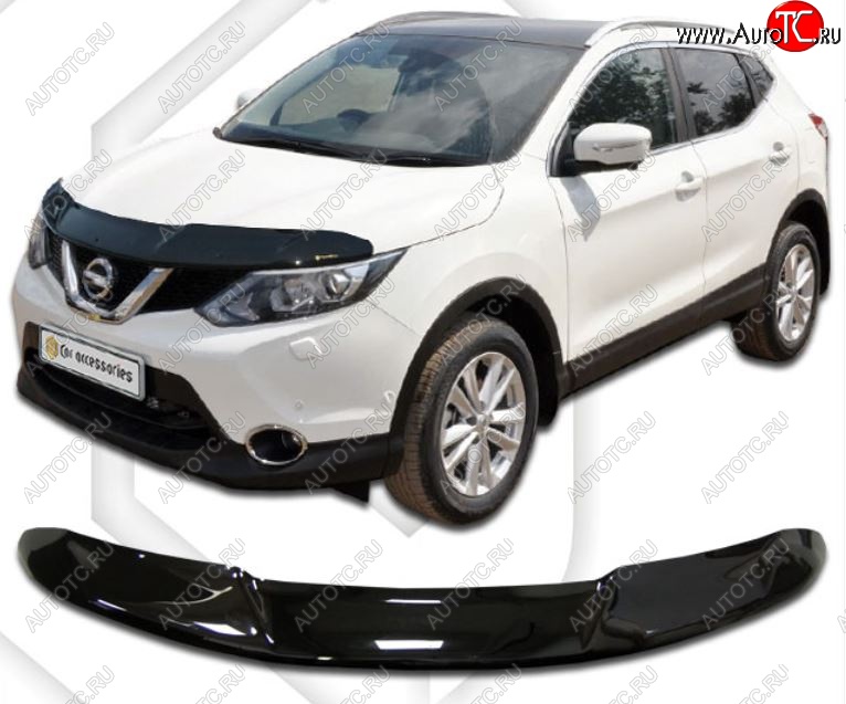 2 159 р. Дефлектор капота CA-Plastic Nissan Qashqai 2 J11 дорестайлинг (2013-2019) (Classic черный, Без надписи) с доставкой в г. Керчь Увеличить фотографию 1 2 159 р. Дефлектор капота CA-Plastic Nissan Qashqai 2 J11 дорестайлинг (2013-2019) (Classic черный, Без надписи) с доставкой в г. Керчь
