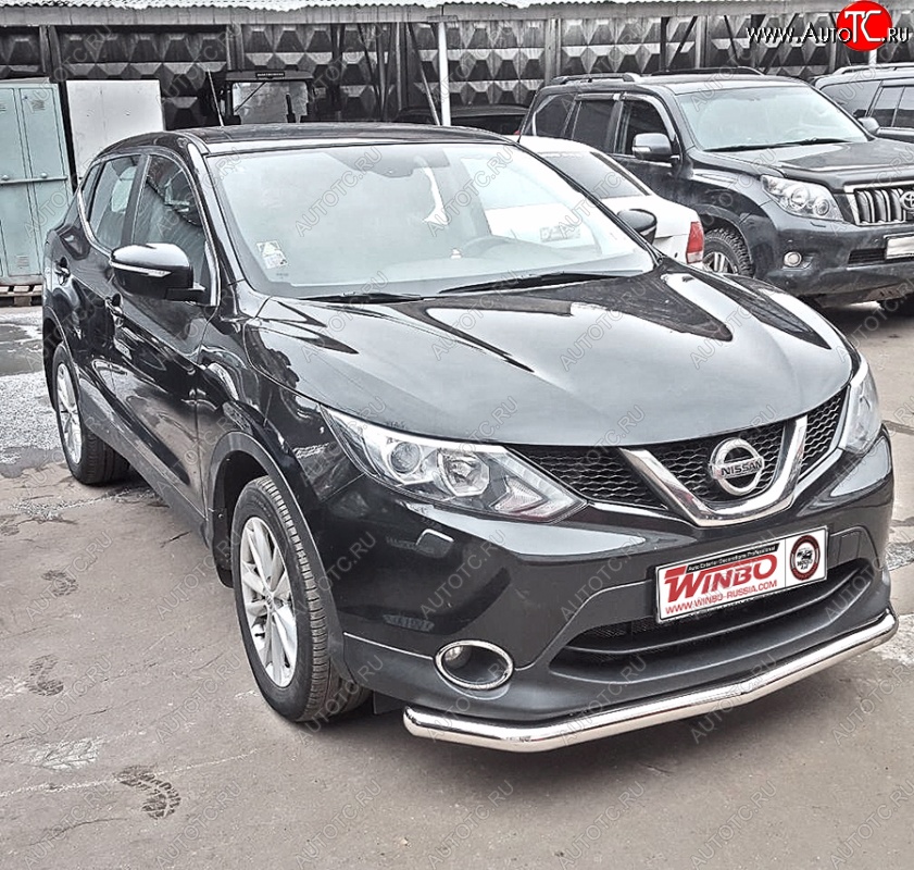 5 599 р. Защита переднего бампера WINBO (Ø63 мм, нержавейка)  Nissan Qashqai  2 (2013-2019) J11 дорестайлинг  с доставкой в г. Керчь