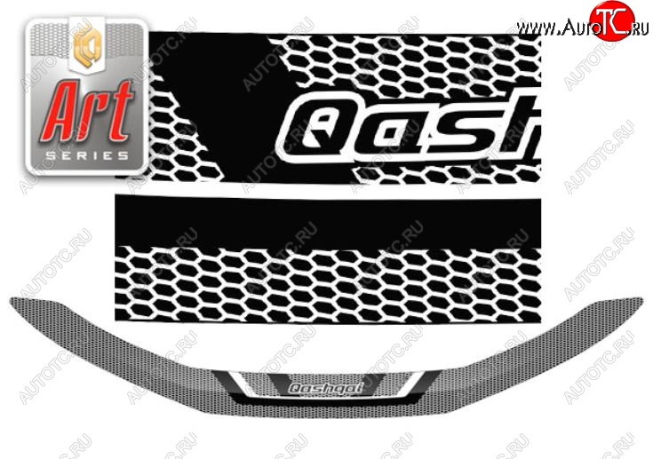 2 159 р. Дефлектор капота CA-Plastiс  Nissan Qashqai  2 (2017-2022) J11 рестайлинг (Серия Art графит)  с доставкой в г. Керчь