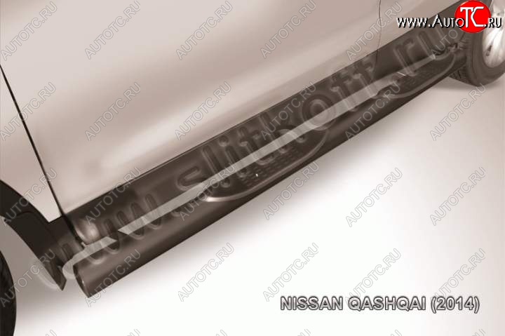 12 399 р. Защита порогов Slitkoff  Nissan Qashqai  2 (2013-2019) J11 дорестайлинг (Цвет: серебристый)  с доставкой в г. Керчь