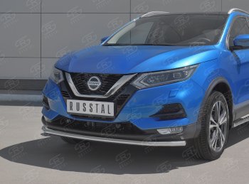 13 999 р. Защита переднего бампера (Ø42 мм, нержавейка) SLITKOFF  Nissan Qashqai  2 (2017-2022) J11 рестайлинг  с доставкой в г. Керчь. Увеличить фотографию 2