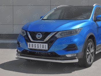 14 849 р. Защита переднего бампера (Ø 63 мм, нержавейка) SLITKOFF Nissan Qashqai 2 J11 рестайлинг (2017-2022)  с доставкой в г. Керчь. Увеличить фотографию 2