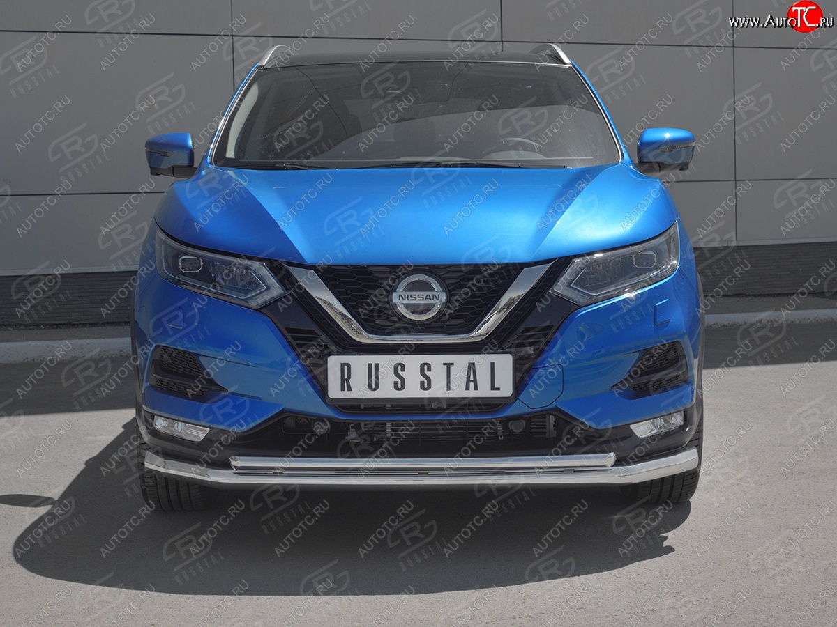 18 899 р. Защита переднего бампера (2 трубы Ø63 и 42 мм, нержавейка) SLITKOFF Nissan Qashqai 2 J11 рестайлинг (2017-2022)  с доставкой в г. Керчь