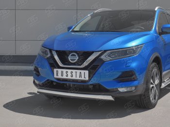11 799 р. Защита переднего бампера (Ø75x42 мм, нержавейка) Russtal Nissan Qashqai 2 J11 рестайлинг (2017-2022)  с доставкой в г. Керчь. Увеличить фотографию 2