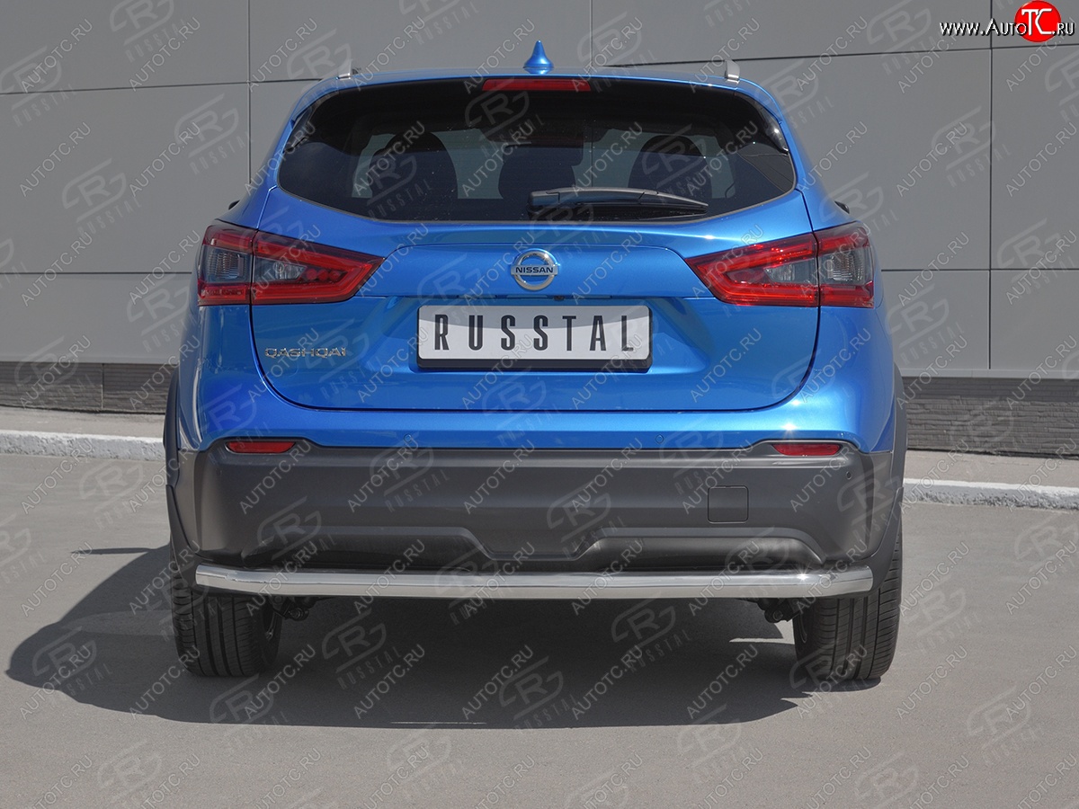 15 749 р. Защита заднего бампера (Ø63 мм, нержавейка) SLITKOFF  Nissan Qashqai  2 (2017-2022) J11 рестайлинг  с доставкой в г. Керчь