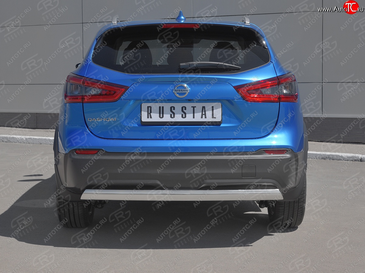 11 799 р. Защита заднего бампера (Ø75x42 мм, нержавейка) Russtal Nissan Qashqai 2 J11 рестайлинг (2017-2022)  с доставкой в г. Керчь