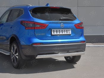 11 799 р. Защита заднего бампера (Ø75x42 мм, нержавейка) Russtal Nissan Qashqai 2 J11 рестайлинг (2017-2022)  с доставкой в г. Керчь. Увеличить фотографию 2