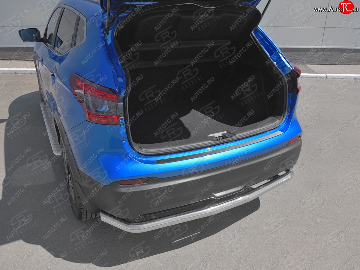 1 479 р. Защитная накладка заднего бампера Russtal Nissan Qashqai 2 J11 рестайлинг (2017-2022) (Нержавейка полированная)  с доставкой в г. Керчь