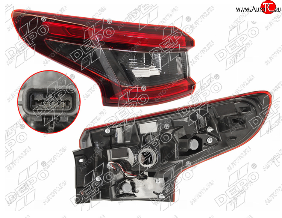 8 349 р. Левый фонарь задний DEPO Nissan Qashqai 2 J11 рестайлинг (2017-2022)  с доставкой в г. Керчь