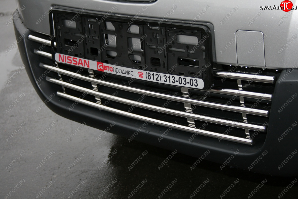 5 499 р. Декоративный элемент нижнего воздухозаборника Souz96 хром (d16) Nissan Qashqai +2 1 J10 дорестайлинг (2008-2010)  с доставкой в г. Керчь