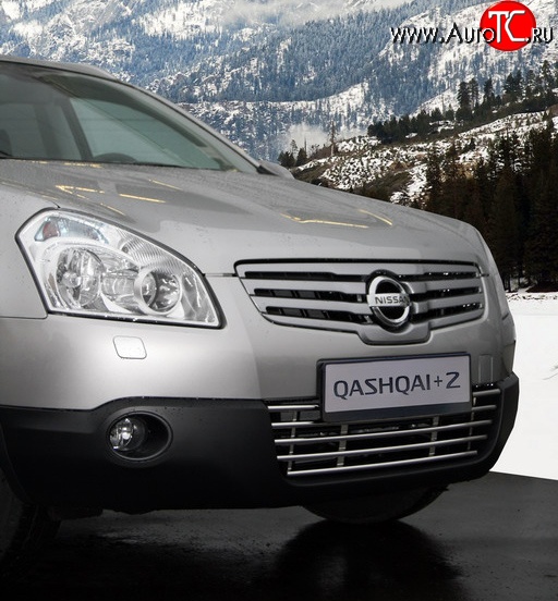 4 409 р. Декоративная вставка воздухозаборника Novline (d16 мм) Nissan Qashqai +2 1 J10 дорестайлинг (2008-2010)  с доставкой в г. Керчь