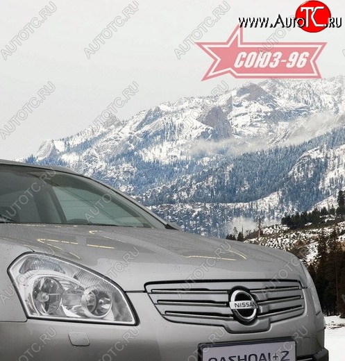 4 139 р. Декоративные элементы решетки радиатора Souz-96 (d10) Nissan Qashqai +2 1 J10 дорестайлинг (2008-2010)  с доставкой в г. Керчь