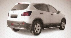 Двойная защита заднего бампера из труб диаметрами по 57 мм Slitkoff Nissan Qashqai +2  1 (2008-2010) J10 дорестайлинг