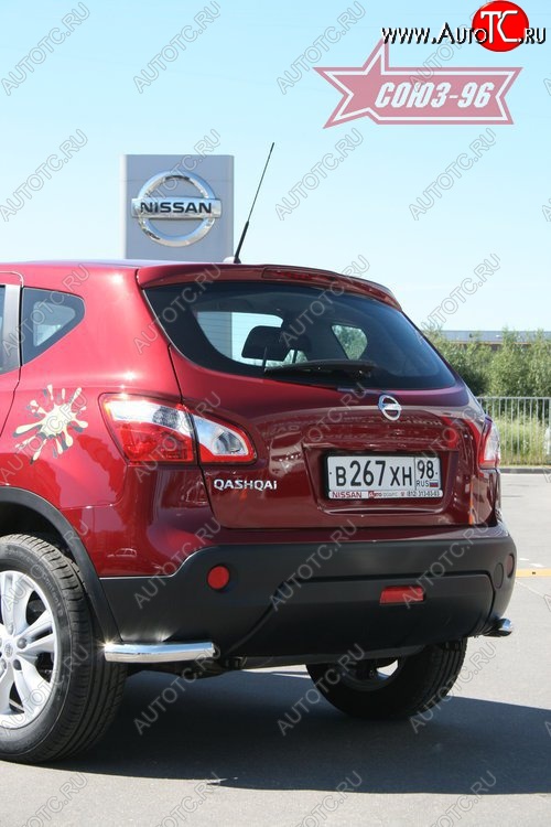 7 379 р. Защита заднего бампера из боковых уголков Souz-96 (d60) Nissan Qashqai +2 1 J10 дорестайлинг (2008-2010)  с доставкой в г. Керчь