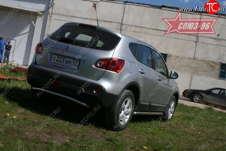7 739 р. Защита заднего бампера Souz-96 (d42) Nissan Qashqai +2 1 J10 дорестайлинг (2008-2010)  с доставкой в г. Керчь