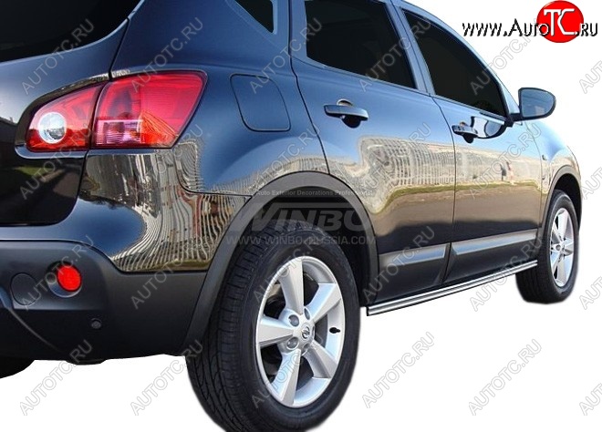 1 699 р. Защита кузовного порога WINBO (нержавейка)  Nissan Qashqai  1 (2007-2013) дорестайлинг, J10 рестайлинг  с доставкой в г. Керчь